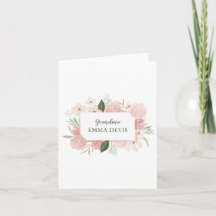 Modern watercolor floral script elegant grandma card