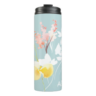 Modern Watercolor Floral Thermal Tumbler