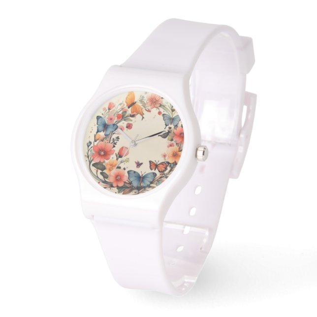 Modern Watercolor Floral Watch (Angle)