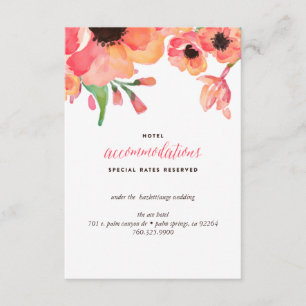 MODERN WATERCOLOR FLORAL wedding enclosure card
