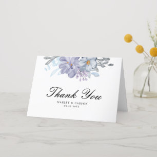 Modern Watercolor Floral Wedding Folded Thank You Card