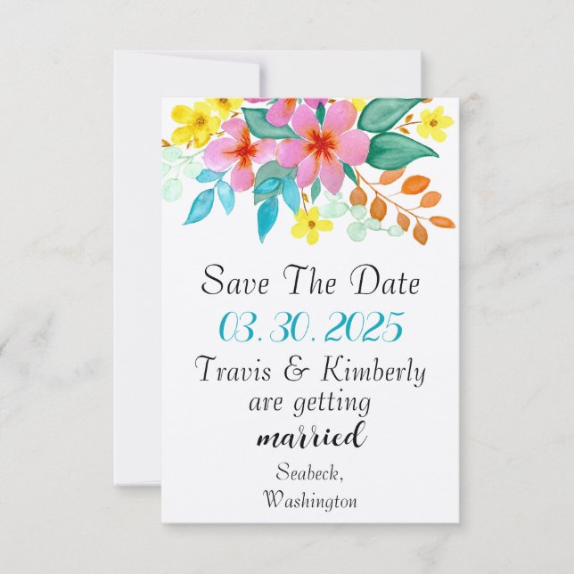 Modern Watercolor Florals in Bright Colours (Front)