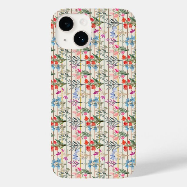 Modern Watercolor Flower Pattern Case-Mate iPhone Case (Back)