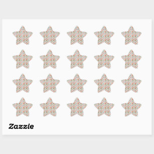 Modern Watercolor Flower Pattern Star Sticker