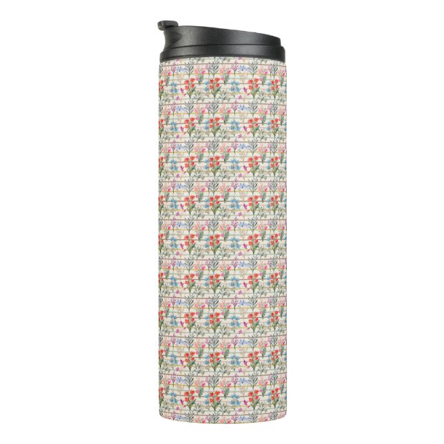  Modern Watercolor Flower Pattern Thermal Tumbler (Rotated Right)