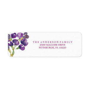 MODERN WATERCOLOR FLOWER Return Address Label
