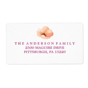 MODERN WATERCOLOR FLOWER Return Address Label
