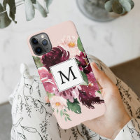 Modern Watercolor Flowers Monogrammed