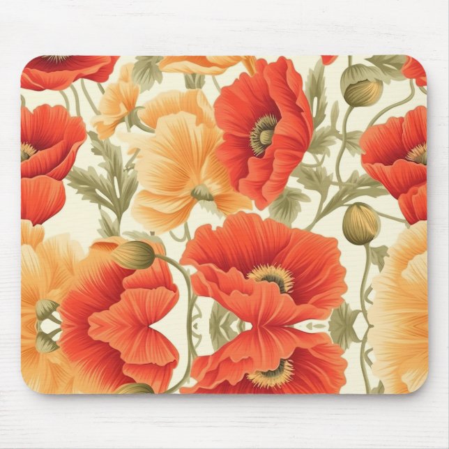 Modern Watercolor Flowers Mouse Mat (Front)