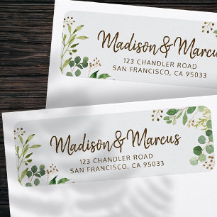 Modern Watercolor Foliage Wedding Return Address