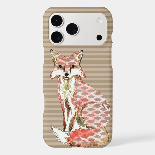 Modern Watercolor Fox Abstract Pattern (Back)