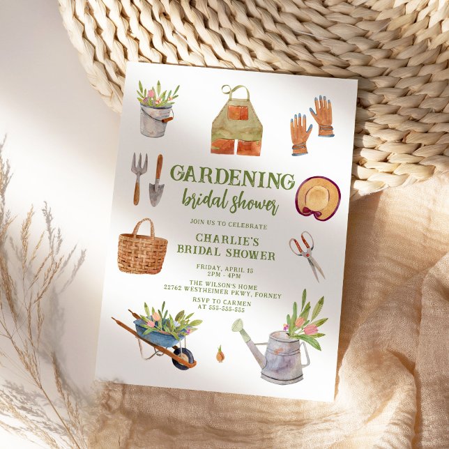 Modern Watercolor Garden Party Bridal Shower Invitation (Creator Uploaded)