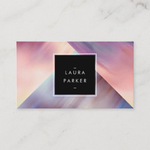 Modern Watercolor Geometric Contemporary Artist Business Card