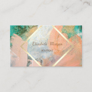 Modern Watercolor ,Gold Frame,Confetti Business Card