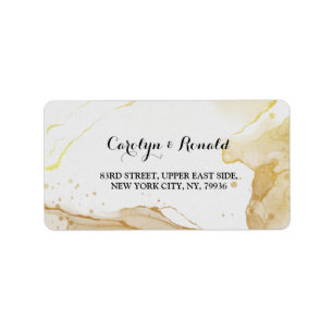 Modern Watercolor Gold Label