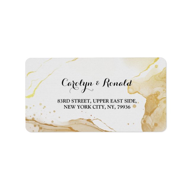 Modern Watercolor Gold   Label (Front)