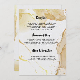 Modern Watercolor Gold  wedding program Invitation