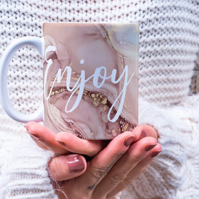 Modern Watercolor Golden Dusting Enjoy Cute  Coffee Mug (Creator Uploaded)