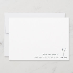 Modern Watercolor Golf Clubs Personalized Card