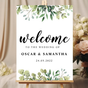 Modern Watercolor Green Leaves Branch Poster