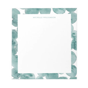 Modern Watercolor Green Sea Foam Turquoise Notepad
