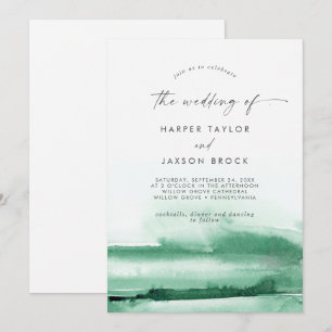 Modern Watercolor   Green The Wedding Of Invitation
