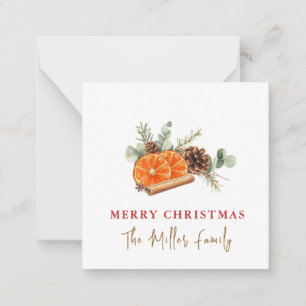 Modern watercolor greenery Christmas  Card