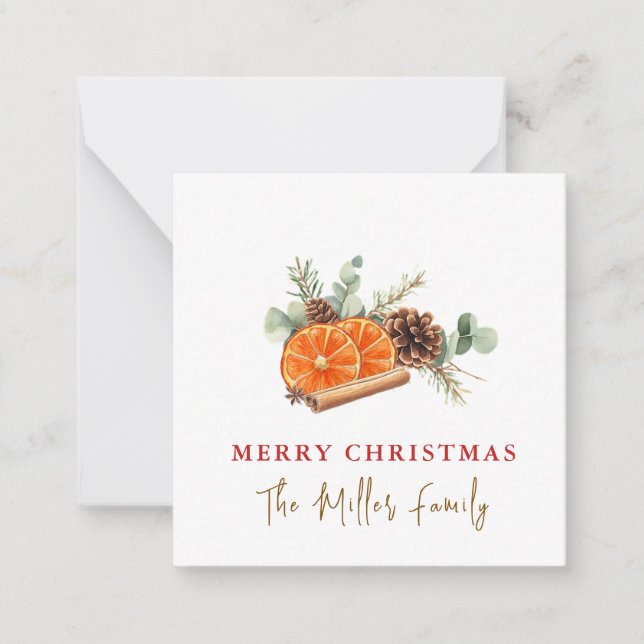 Modern watercolor greenery Christmas  Card (Front)