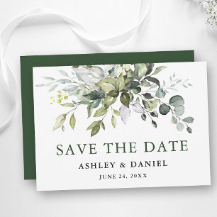 Modern Watercolor Greenery Save The Date