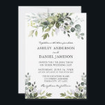 Modern Watercolor Greenery Wedding Invitation<br><div class="desc">Modern Elegant Watercolor Botanical Greenery Wedding Invitation Card includes eucalyptus leaves,  green botanical foliage,  dusty blue leaves and other beautiful botanical greenery.</div>