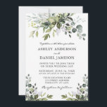 Modern Watercolor Greenery Wedding Invitation<br><div class="desc">Modern Elegant Watercolor Botanical Greenery Wedding Invitation Card includes eucalyptus leaves,  green botanical foliage,  dusty blue leaves and other beautiful botanical greenery.</div>