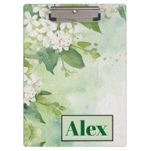 Modern Watercolor Greeny Flowers & personalise