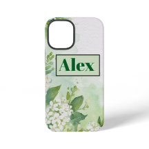 Modern Watercolor Greeny Flowers & personalise