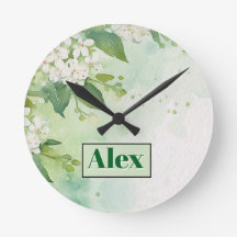 Modern Watercolor Greeny Flowers & personalise