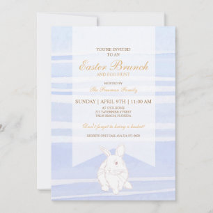 Modern Watercolor Hare Easter Brunch Egg Hunt Invitation