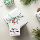 Modern Watercolor Holly Merry Christmas Gift Tags<br><div class="desc">The gift of giving is made easy this holiday season with these unique and stylish Christmas gift tags. Easily add your custom wording to these holiday gift tags by using the "Edit this design template" section,  or click the "Customise it" button to access more advanced editing tools.</div>