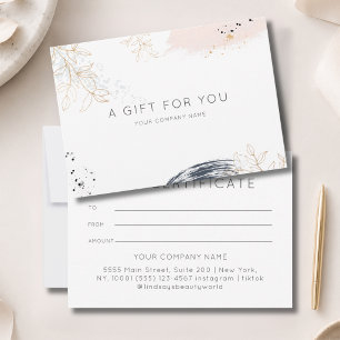 Modern Watercolor Ink Gift Certficate