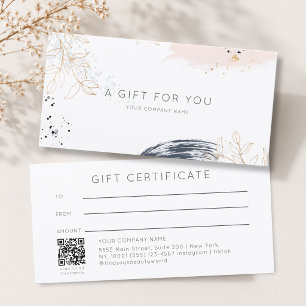 Modern Watercolor Ink QR Code Gift Certficate