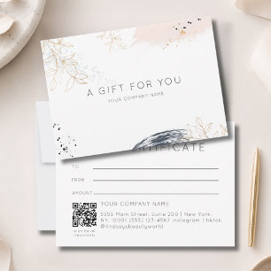 Modern Watercolor Ink QR Code Gift Certficate