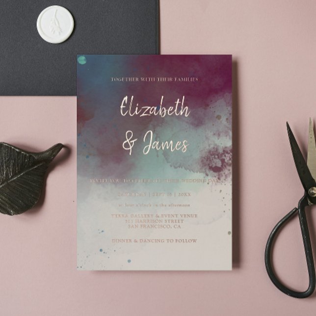 Modern Watercolor Jewel Tones Boho Wedding (Creator Uploaded)