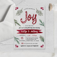 Modern Watercolor "Joy" Candy Cane Baby Shower
