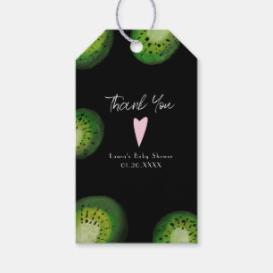 Modern Watercolor Kiwi Fruit Thank You Gift Tags