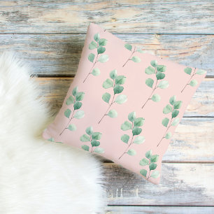 Modern Watercolor Leaves Pattern  Cushion