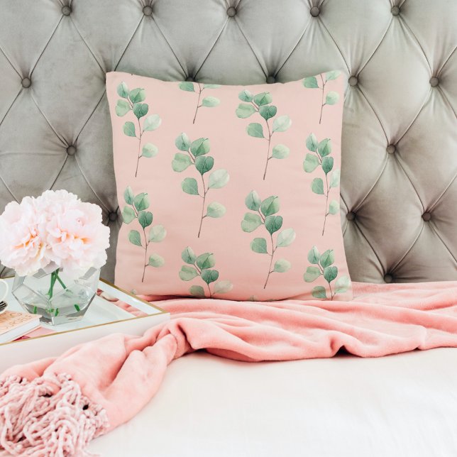 Modern Watercolor Leaves Pattern  Cushion (Creator Uploaded)