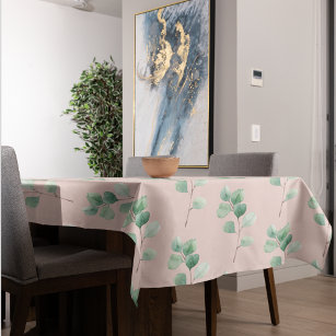 Modern Watercolor Leaves Pattern  Tablecloth