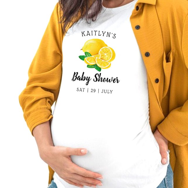 Modern Watercolor Lemon Baby Shower T-Shirt (Creator Uploaded)
