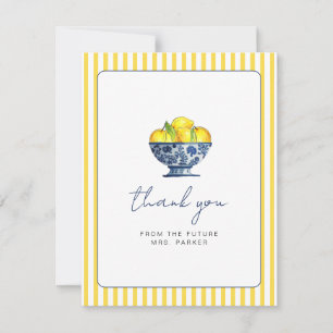 Modern watercolor lemon Bridal shower thank you Invitation