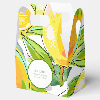 Modern Watercolor Lemon Garden yellow Favour Box