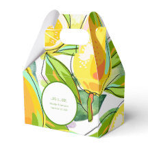 Modern Watercolor Lemon Garden yellow Favour Box