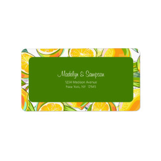 Modern Watercolor Lemon Garden yellow Label